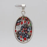Millefiori Glass Silver Pendants