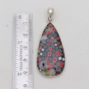 Millefiori Glass Silver Pendants