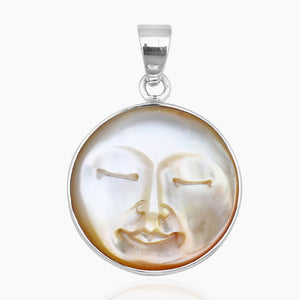 Mother of Pearl Face Silver Pendants