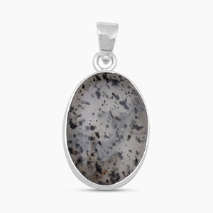 925 Sterling Silver Black Dot Quartz Pendants
