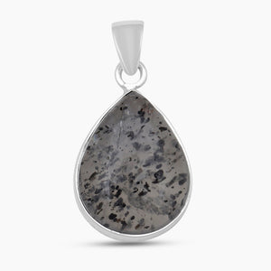 Black Dot Quartz Silver Pendants