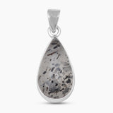 Black Dot Quartz Silver Pendants