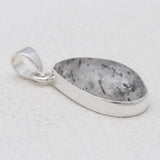 Black Dot Quartz Silver Pendants
