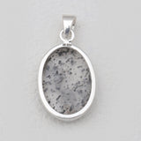 925 Sterling Silver Black Dot Quartz Pendants