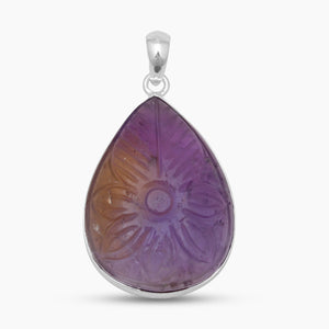 Carving Ametrine Silver Pendants