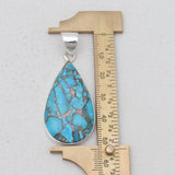 Blue Copper Turquoise Silver Pendants