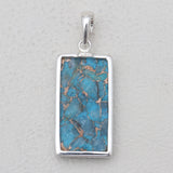 Blue Copper Turquoise Silver Pendants