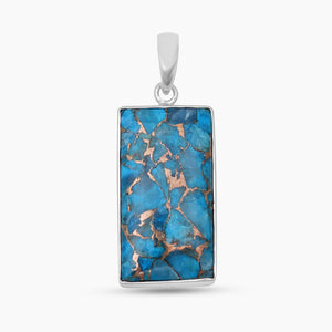 Blue Copper Turquoise Silver Pendants