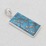Blue Copper Turquoise Silver Pendants