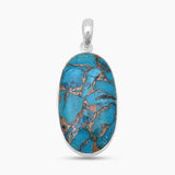 Blue Copper Turquoise Silver Pendants