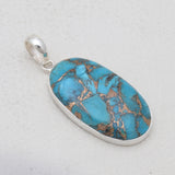 Blue Copper Turquoise Silver Pendants