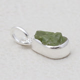 Green Peridot Silver Plain Pendants