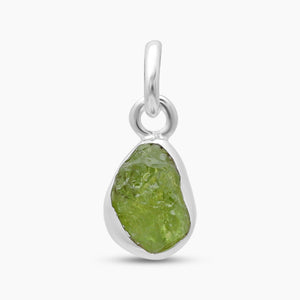 Green Peridot Silver Plain Pendants