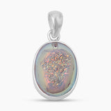 925 Sterling Silver Titanium Druzy Pendants