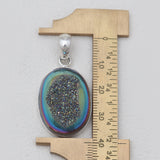 925 Sterling Silver Titanium Druzy Pendants