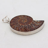 925 Sterling Sliver Ammonite Fossil Pendant