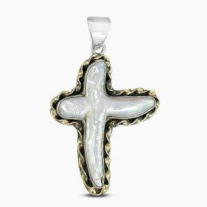 925 Sterling Silver Pearl Cross Pendants