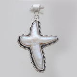 925 Sterling Silver Pearl Cross Pendants