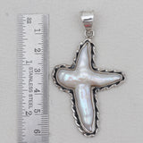 925 Sterling Silver Pearl Cross Pendants
