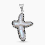 925 Sterling Silver Pearl Cross Pendants