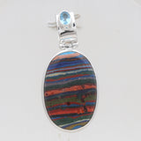 Rainbow Calsilica 925 Silver Pendants