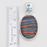 Rainbow Calsilica 925 Silver Pendants