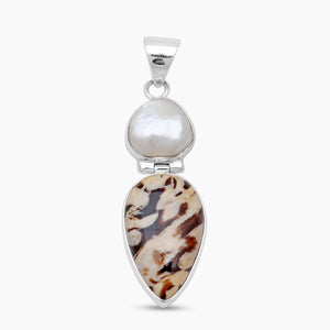 Peanut Wood Jasper Silver Pendants