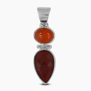 Natural Carnelian Silver Pendants