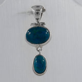 Chrysocolla Gemstone Silver Pendant