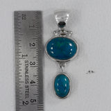 Chrysocolla Gemstone Silver Pendant