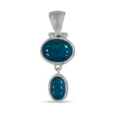 Chrysocolla Gemstone Silver Pendant