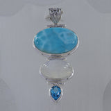 925 Sterling Silver Larimar Pendants