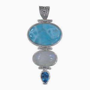 925 Sterling Silver Larimar Pendants