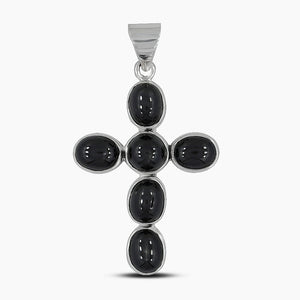 Black Star Holy Cross Silver Pendants