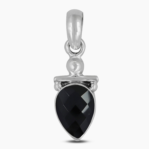 Natural Black Onyx Silver Pendants