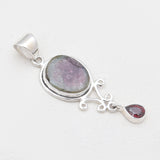 Watermelon Tourmaline Silver Pendants