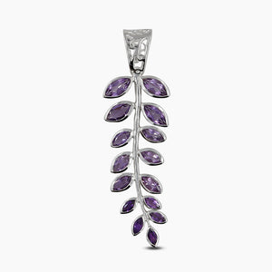 Citrine Leaf Design Silver Pendants