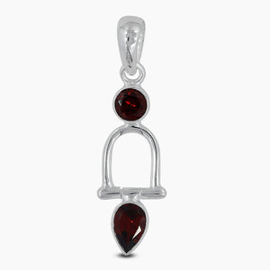 925 Sterling Silver Garnet  Pendants