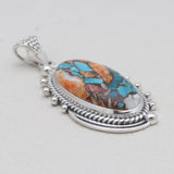 Turquoise Spiny Oyster Silver Pendants
