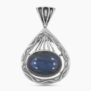 Natural Labradorite Silver Pendant