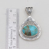 Boulder Turquoise Silver Pendants
