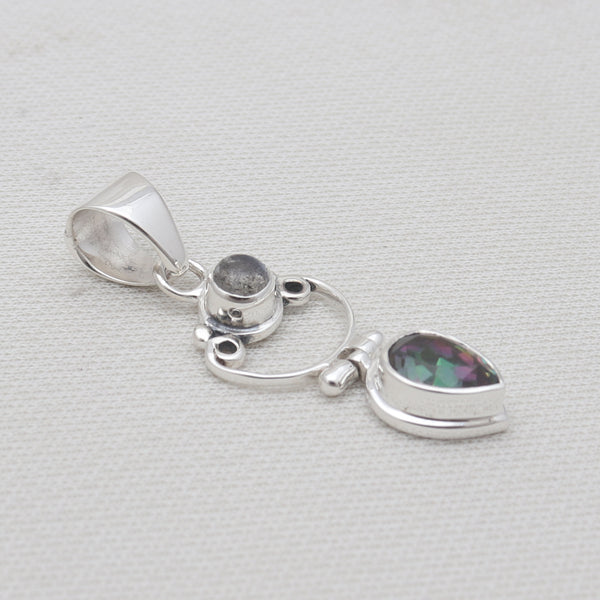 Mystic Quartz & Labradorite Silver Pendants