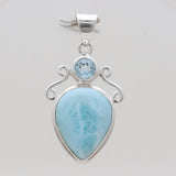 925 Sterling Silver Larimar Pendants