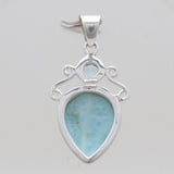925 Sterling Silver Larimar Pendants