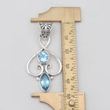 925 Sterling Silver Blue Topaz Pendants