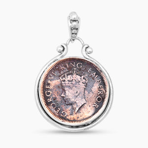 925 Sterling Silver Indian King Coin Pendants