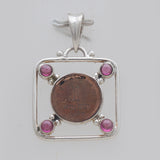 925 Sterling Silver Tourmaline & Coin Pendants