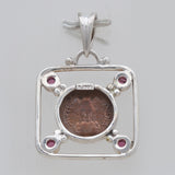 925 Sterling Silver Tourmaline & Coin Pendants
