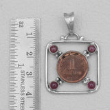 925 Sterling Silver Tourmaline & Coin Pendants
