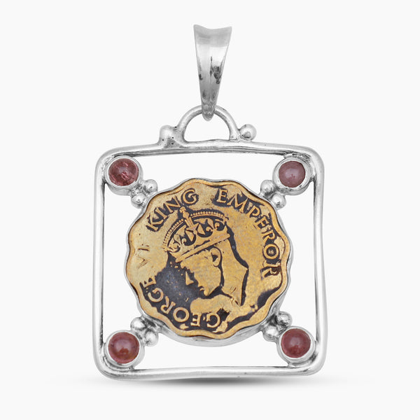 925 Sterling Silver Tourmaline & Coin Pendants